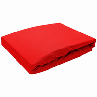 Prześcieradło bez gumki 160x220 Jersey Czerwone