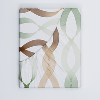 Prześcieradło z gumką do łóżeczka 80x160 bawełniane | 343zie | zielono brązowe | geometryczna wstążki