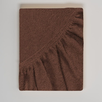 Prześcieradło z gumką 90x200 frotte Ciemnobrązowe