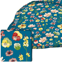 Prześcieradło z gumką do łóżeczka 80x160 bawełniane | 158eme | emeraldowe | kwiaty bratki