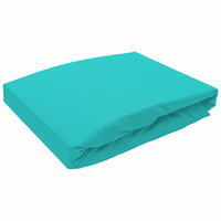 Prześcieradło bez gumki 160x220 Jersey Ciemno-zielono-turkusowe