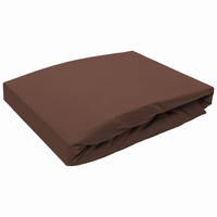 Prześcieradło bez gumki 160x220 Jersey Ciemnobrązowe