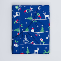 Prześcieradło z gumką do łóżeczka 80x160 bawełniane | 327grn | granatowe | świąteczna renifery